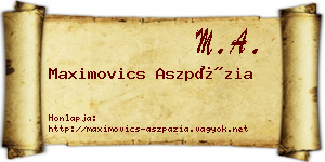 Maximovics Aszpázia névjegykártya